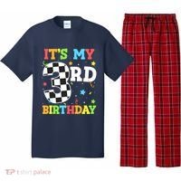 ItS My 3rd Birthday Boy 3 Two Racing Car Flag Race Car Pajama Set thumb 0