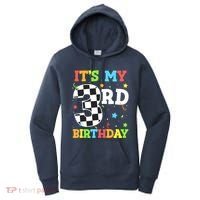 ItS My 3rd Birthday Boy 3 Two Racing Car Flag Race Car Women's Hoodie thumb 0