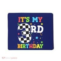 ItS My 3rd Birthday Boy 3 Two Racing Car Flag Race Car Mousepad thumb 0