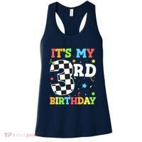 ItS My 3rd Birthday Boy 3 Two Racing Car Flag Race Car Women's Tank Top thumb 0