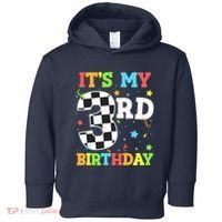 ItS My 3rd Birthday Boy 3 Two Racing Car Flag Race Car Toddler Hoodie thumb 0