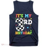 ItS My 3rd Birthday Boy 3 Two Racing Car Flag Race Car Tank Top thumb 0