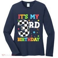 ItS My 3rd Birthday Boy 3 Two Racing Car Flag Race Car Women's Long Sleeve Shirt thumb 0