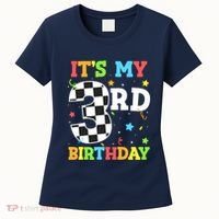 ItS My 3rd Birthday Boy 3 Two Racing Car Flag Race Car Women's T-Shirt thumb 0