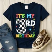 ItS My 3rd Birthday Boy 3 Two Racing Car Flag Race Car Women's T-Shirt thumb 3