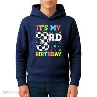 ItS My 3rd Birthday Boy 3 Two Racing Car Flag Race Car Kids Hoodie thumb 4