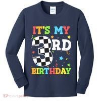 ItS My 3rd Birthday Boy 3 Two Racing Car Flag Race Car Kids Long Sleeve Shirt thumb 0