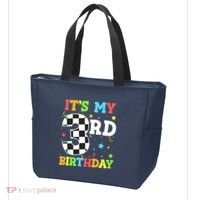ItS My 3rd Birthday Boy 3 Two Racing Car Flag Race Car Tote Bag thumb 3
