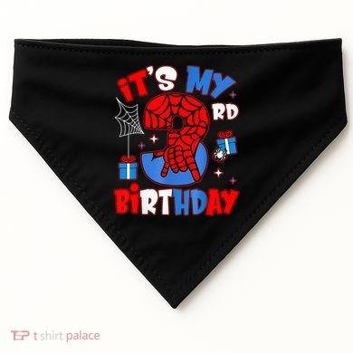 It'S My 3rd Birthday Spider Theme Party Boy Birthday Present USA-Made Doggie Bandana