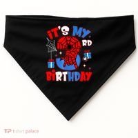 It'S My 3rd Birthday Spider Theme Party Boy Birthday Present USA-Made Doggie Bandana thumb 0