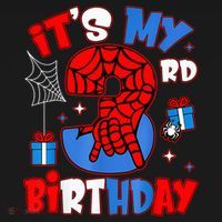 It'S My 3rd Birthday Spider Theme Party Boy Birthday Present USA-Made Doggie Bandana thumb 2