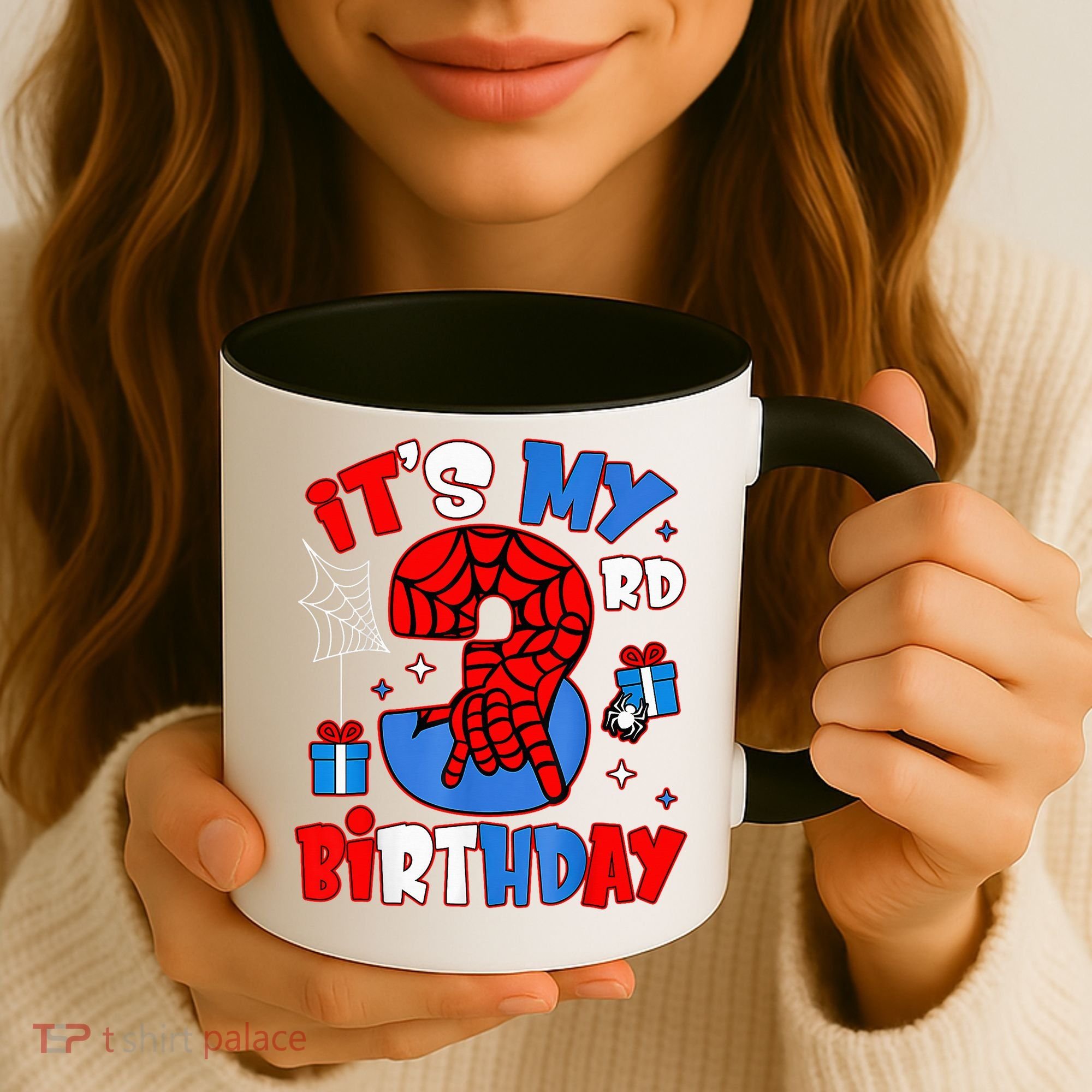It'S My 3rd Birthday Spider Theme Party Boy Birthday Present Coffee Mug