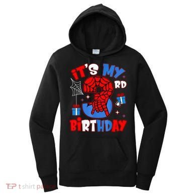It'S My 3rd Birthday Spider Theme Party Boy Birthday Present Women's Hoodie