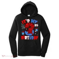 It'S My 3rd Birthday Spider Theme Party Boy Birthday Present Women's Hoodie thumb 0