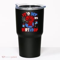 It'S My 3rd Birthday Spider Theme Party Boy Birthday Present Tumbler thumb 0