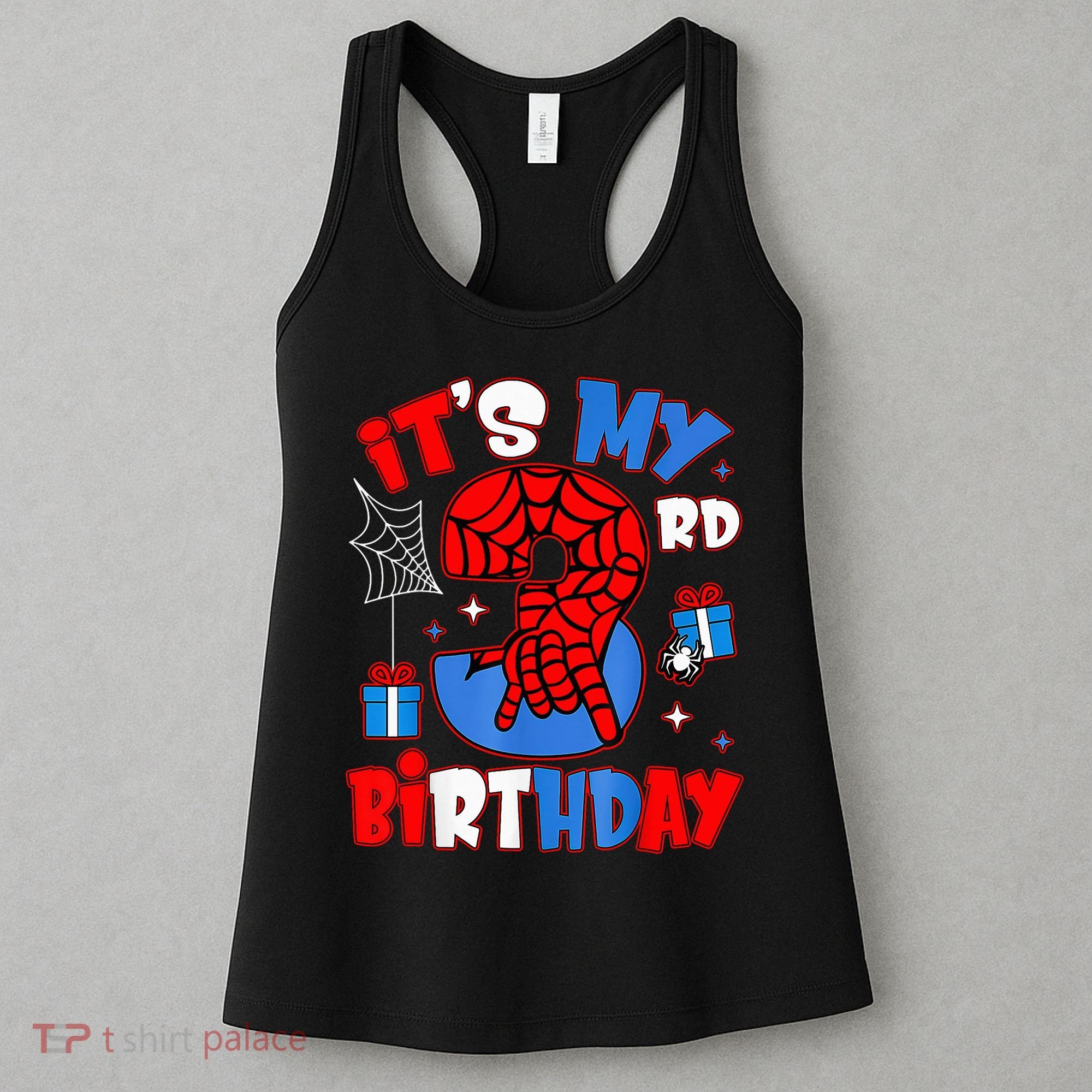 It'S My 3rd Birthday Spider Theme Party Boy Birthday Present Women's Tank Top