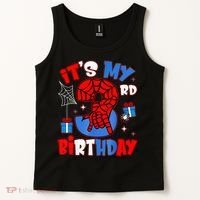 It'S My 3rd Birthday Spider Theme Party Boy Birthday Present Tank Top thumb 2