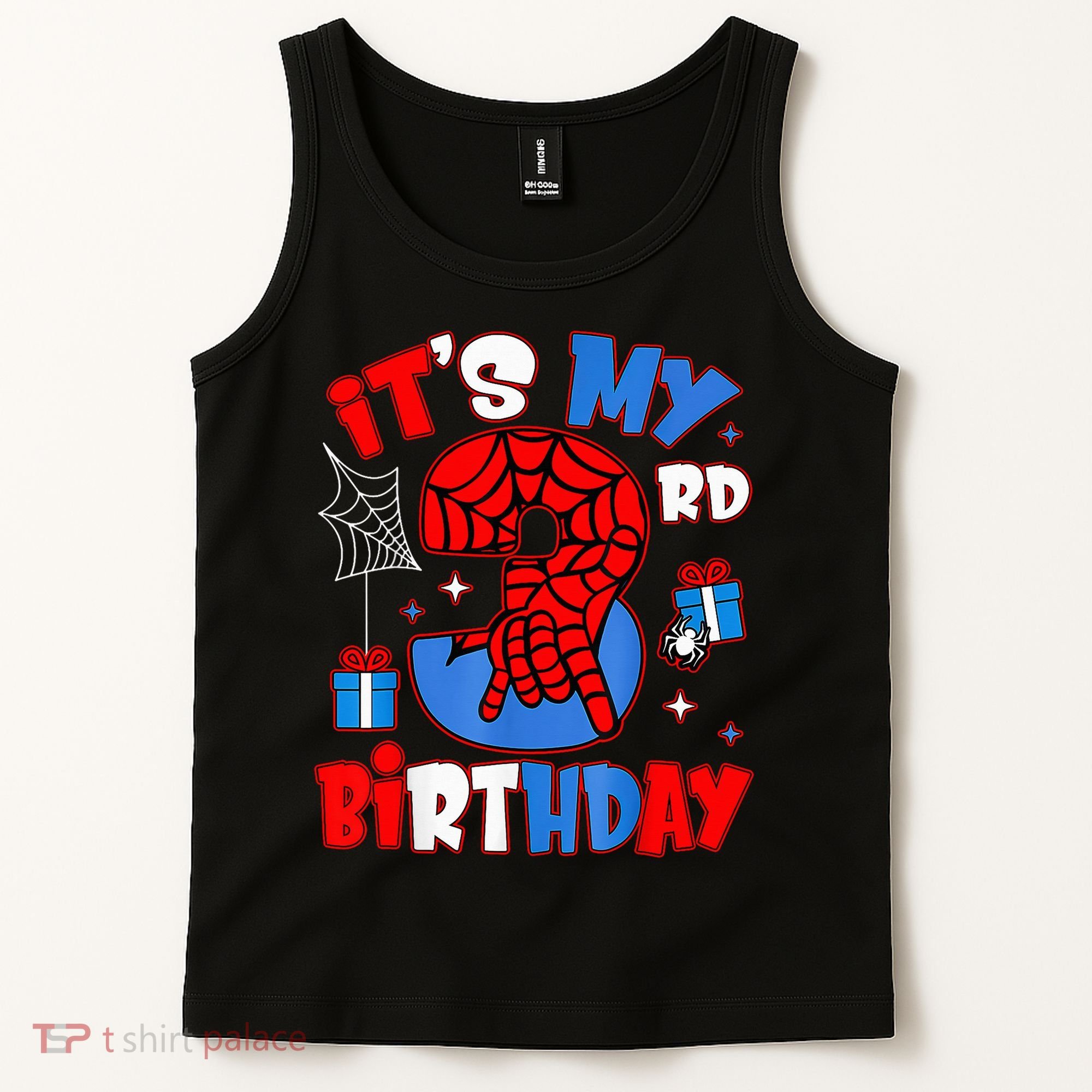 It'S My 3rd Birthday Spider Theme Party Boy Birthday Present Tank Top