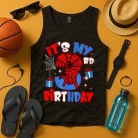 It'S My 3rd Birthday Spider Theme Party Boy Birthday Present Tank Top thumb 4