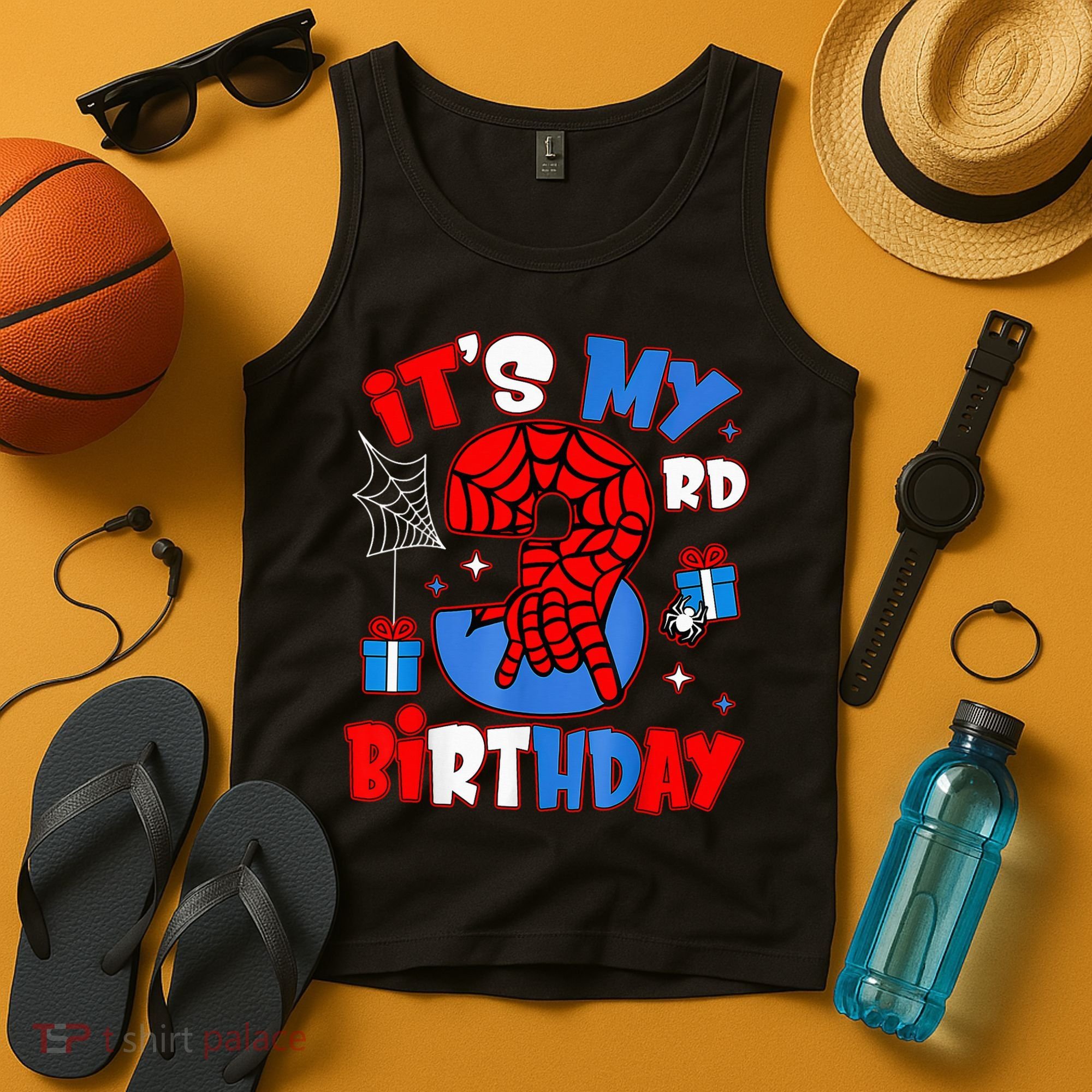 It'S My 3rd Birthday Spider Theme Party Boy Birthday Present Tank Top