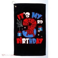 It'S My 3rd Birthday Spider Theme Party Boy Birthday Present Golf Towel thumb 0