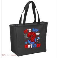 It'S My 3rd Birthday Spider Theme Party Boy Birthday Present Tote Bag thumb 2