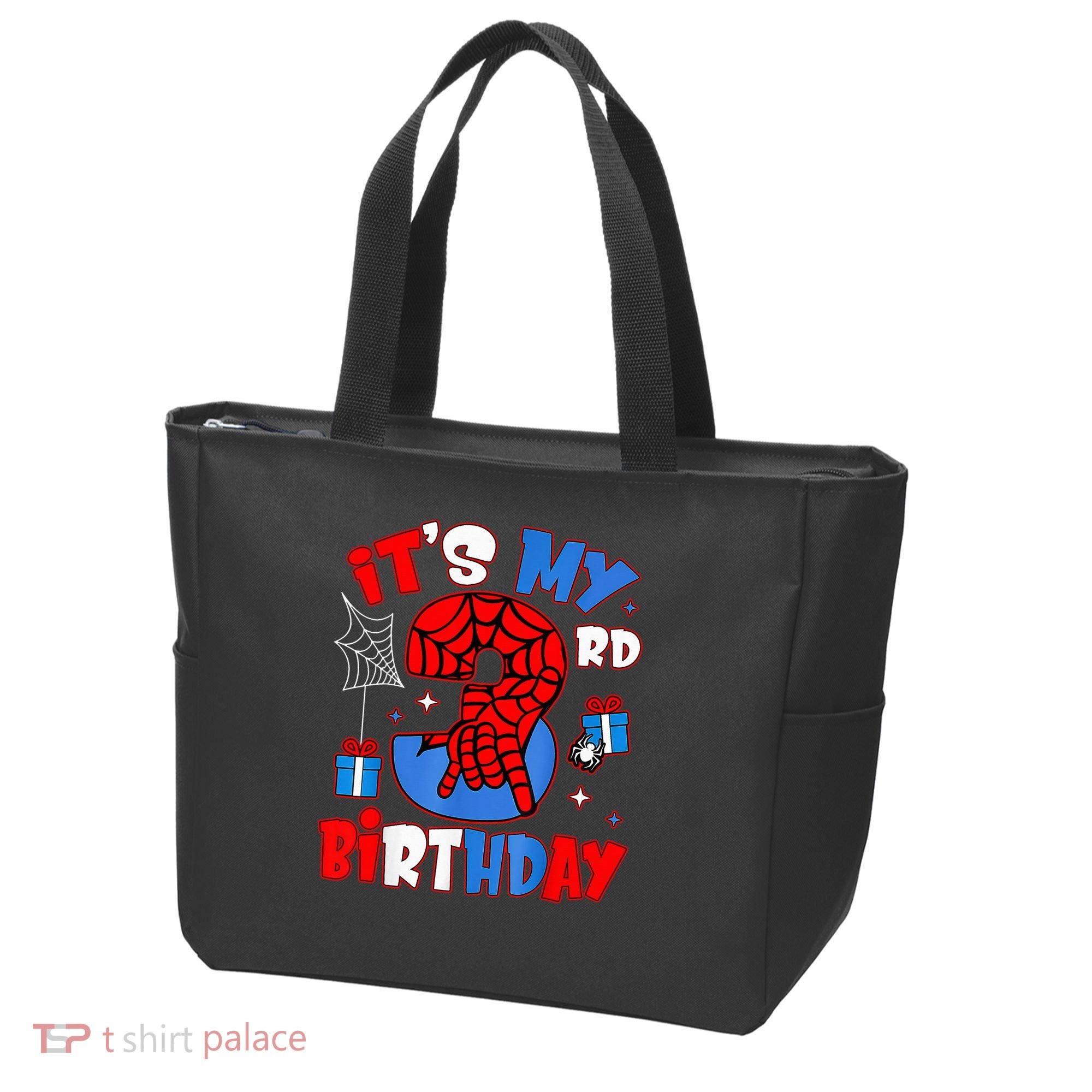 It'S My 3rd Birthday Spider Theme Party Boy Birthday Present Tote Bag