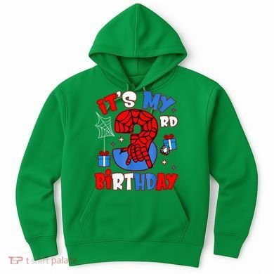 It'S My 3rd Birthday Spider Theme Party Boy Birthday Present Hoodie