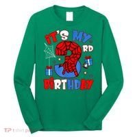 It'S My 3rd Birthday Spider Theme Party Boy Birthday Present Long Sleeve Shirt thumb 0