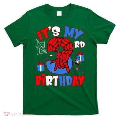 It'S My 3rd Birthday Spider Theme Party Boy Birthday Present T-Shirt