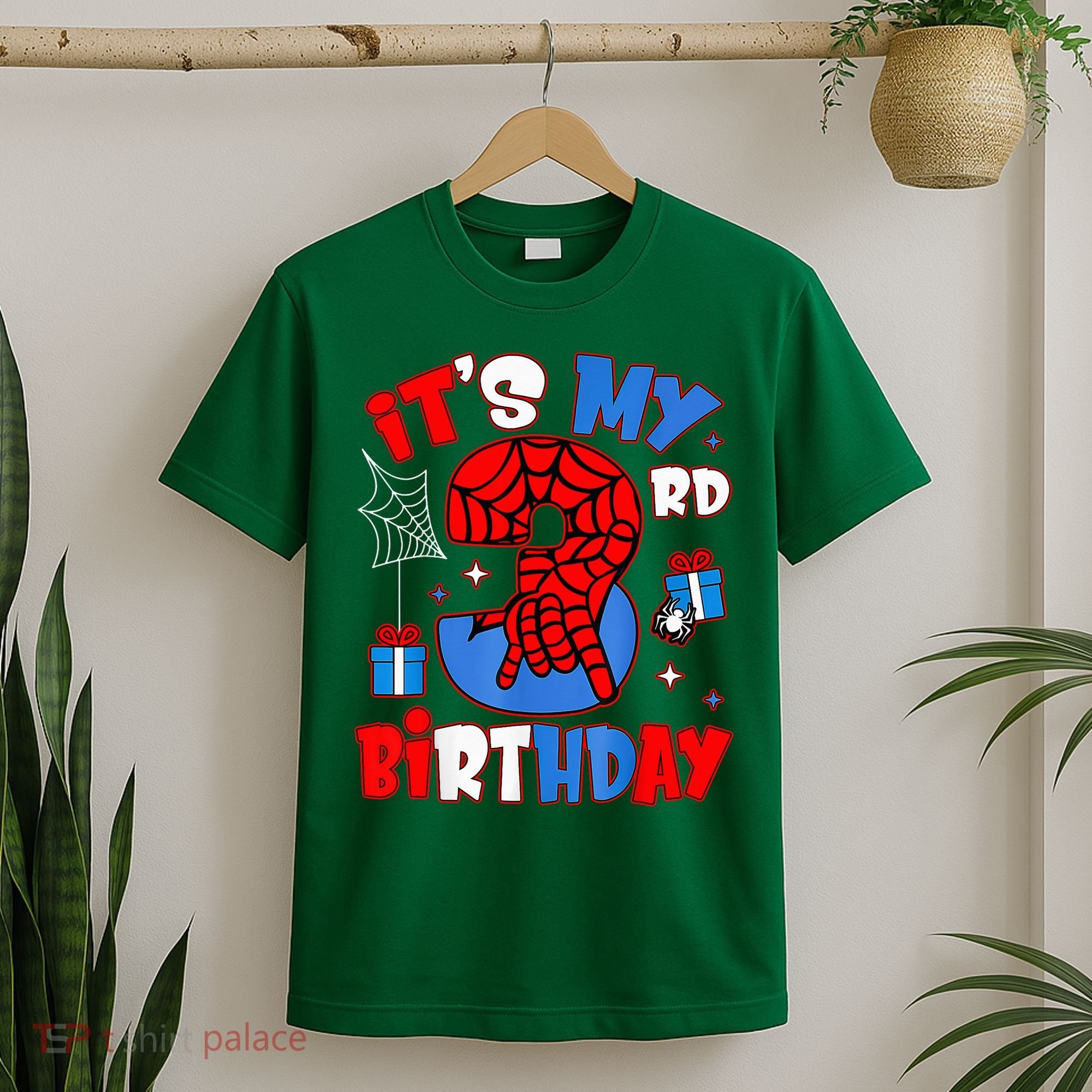 It'S My 3rd Birthday Spider Theme Party Boy Birthday Present T-Shirt