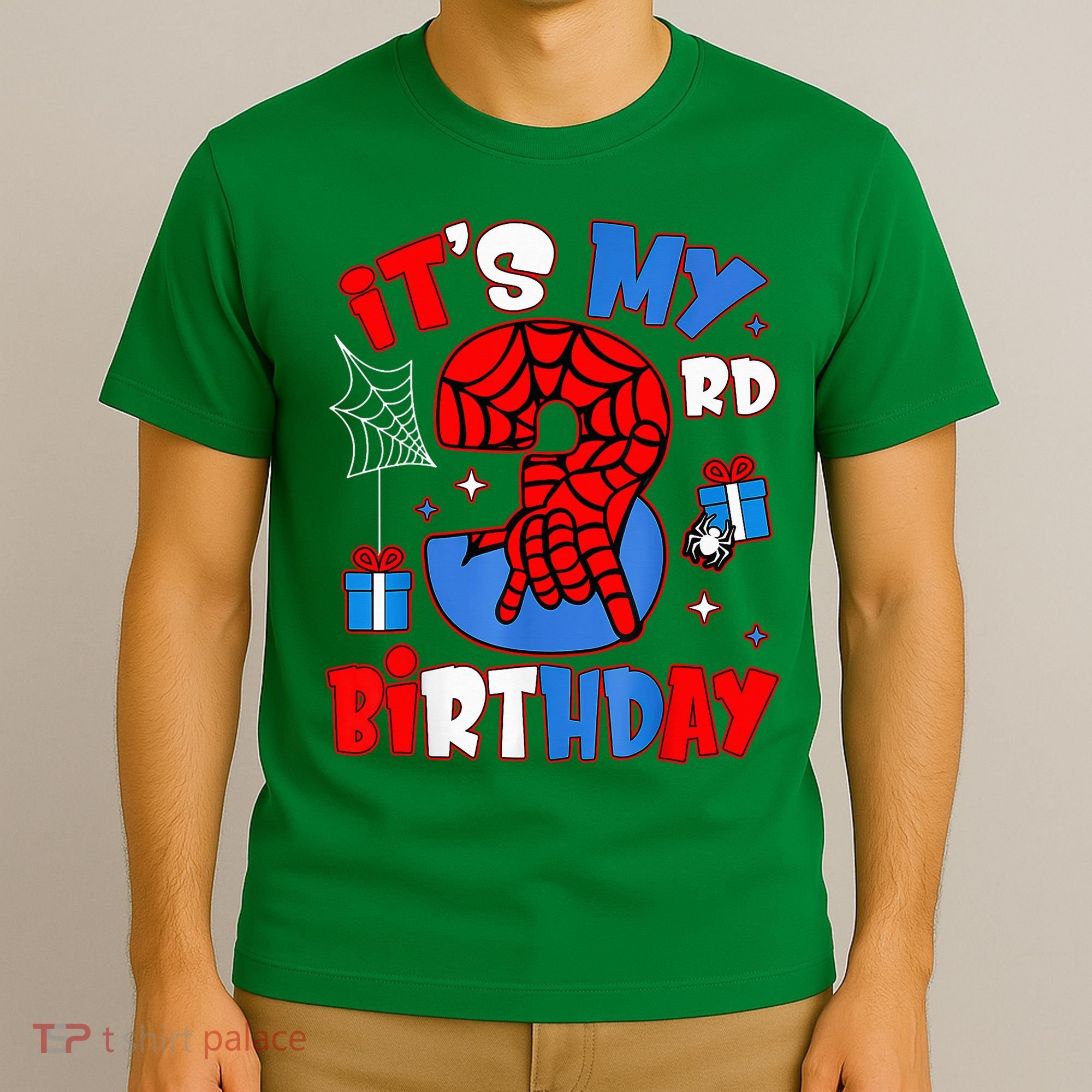 It'S My 3rd Birthday Spider Theme Party Boy Birthday Present T-Shirt