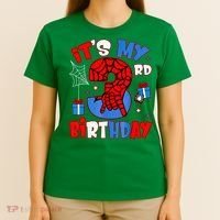 It'S My 3rd Birthday Spider Theme Party Boy Birthday Present T-Shirt thumb 4
