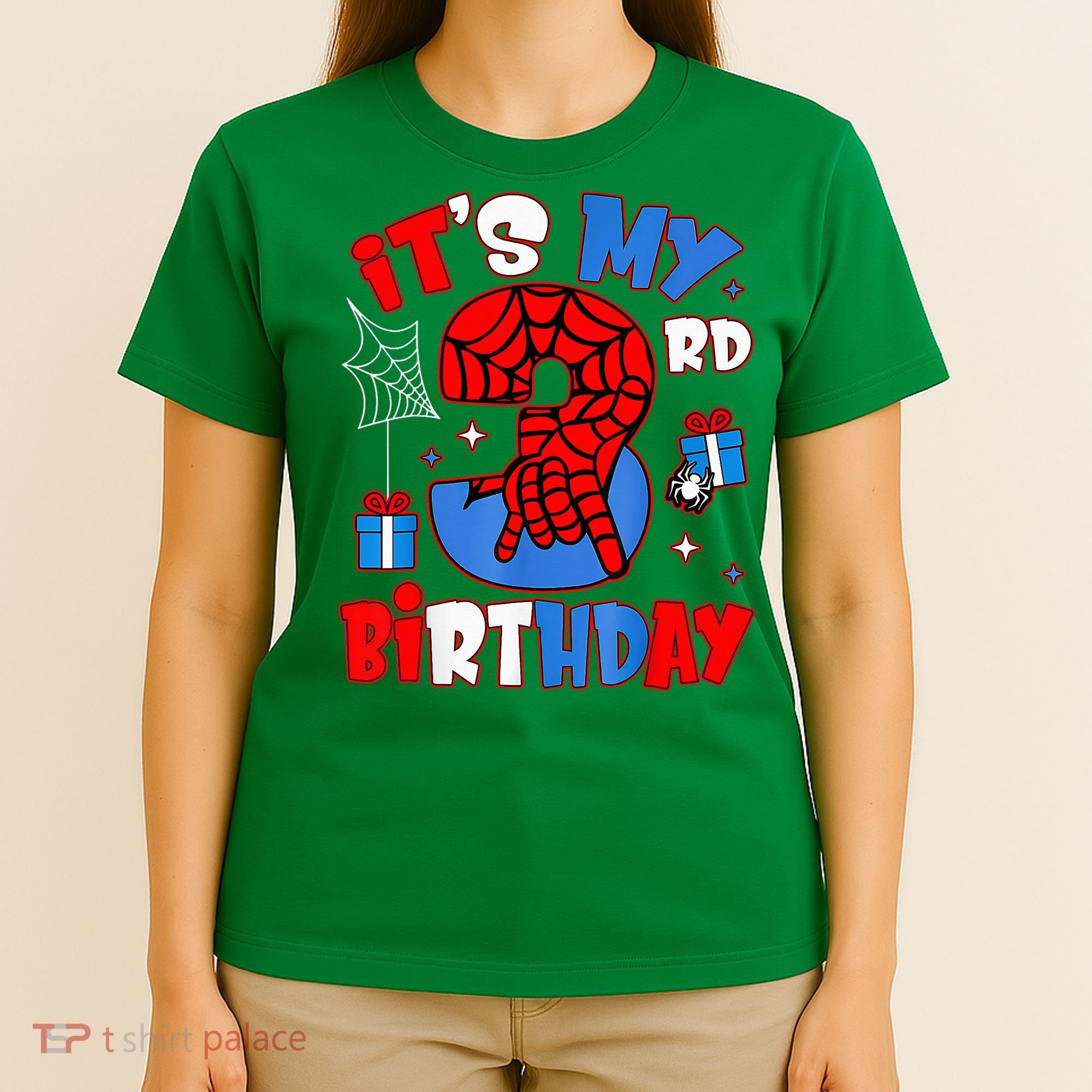 It'S My 3rd Birthday Spider Theme Party Boy Birthday Present T-Shirt