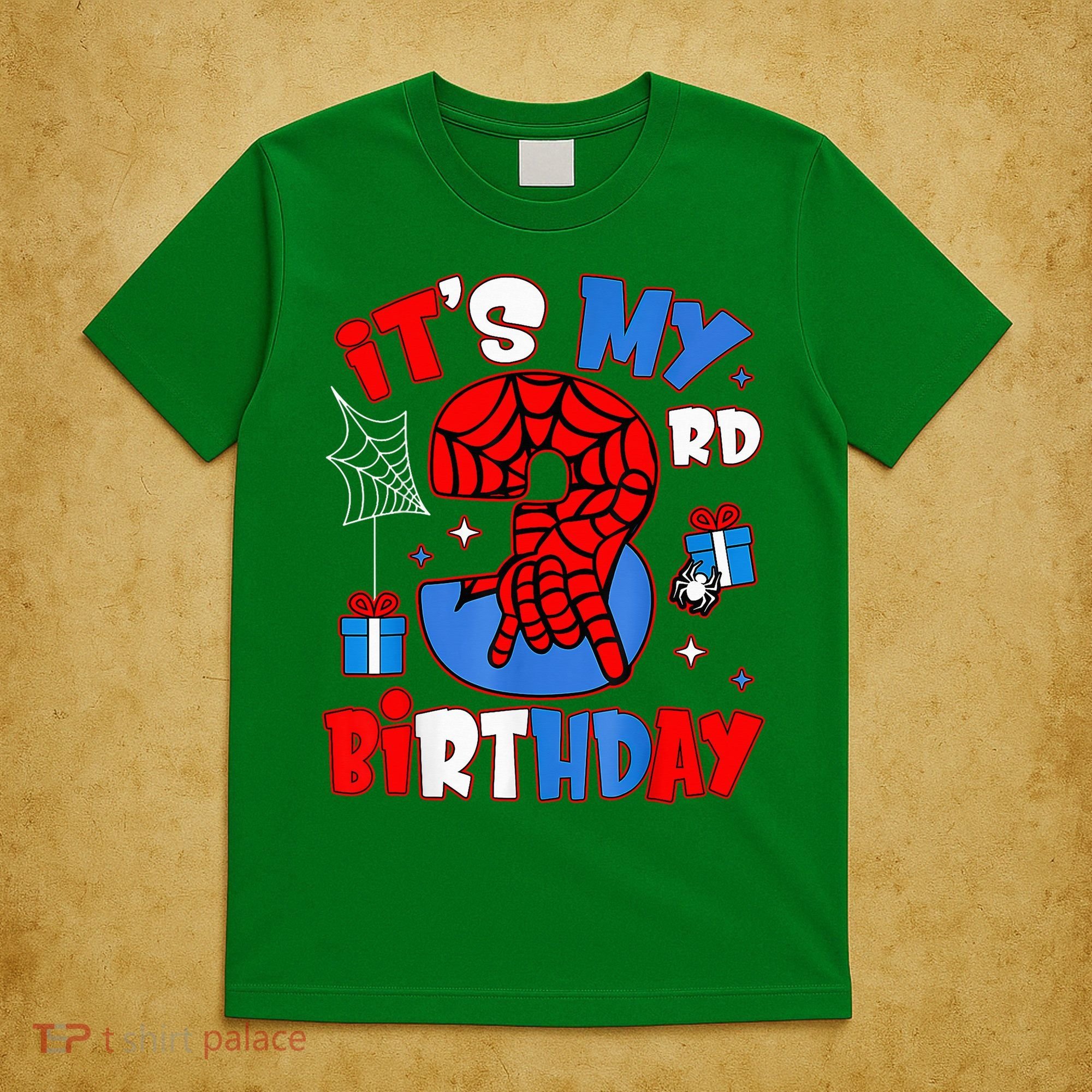 It'S My 3rd Birthday Spider Theme Party Boy Birthday Present T-Shirt