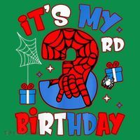 It'S My 3rd Birthday Spider Theme Party Boy Birthday Present T-Shirt thumb 7