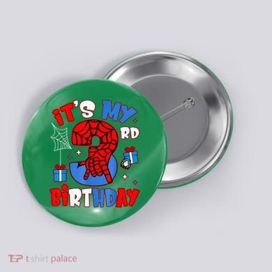 It'S My 3rd Birthday Spider Theme Party Boy Birthday Present Button