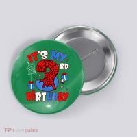 It'S My 3rd Birthday Spider Theme Party Boy Birthday Present Button thumb 0