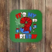 It'S My 3rd Birthday Spider Theme Party Boy Birthday Present Coaster thumb 0
