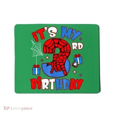 It'S My 3rd Birthday Spider Theme Party Boy Birthday Present Mousepad