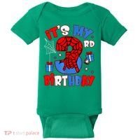 It'S My 3rd Birthday Spider Theme Party Boy Birthday Present Baby Bodysuit thumb 0