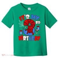 It'S My 3rd Birthday Spider Theme Party Boy Birthday Present Toddler T-Shirt thumb 0