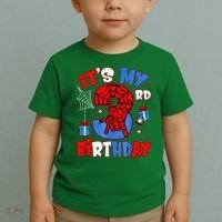 It'S My 3rd Birthday Spider Theme Party Boy Birthday Present Toddler T-Shirt thumb 2
