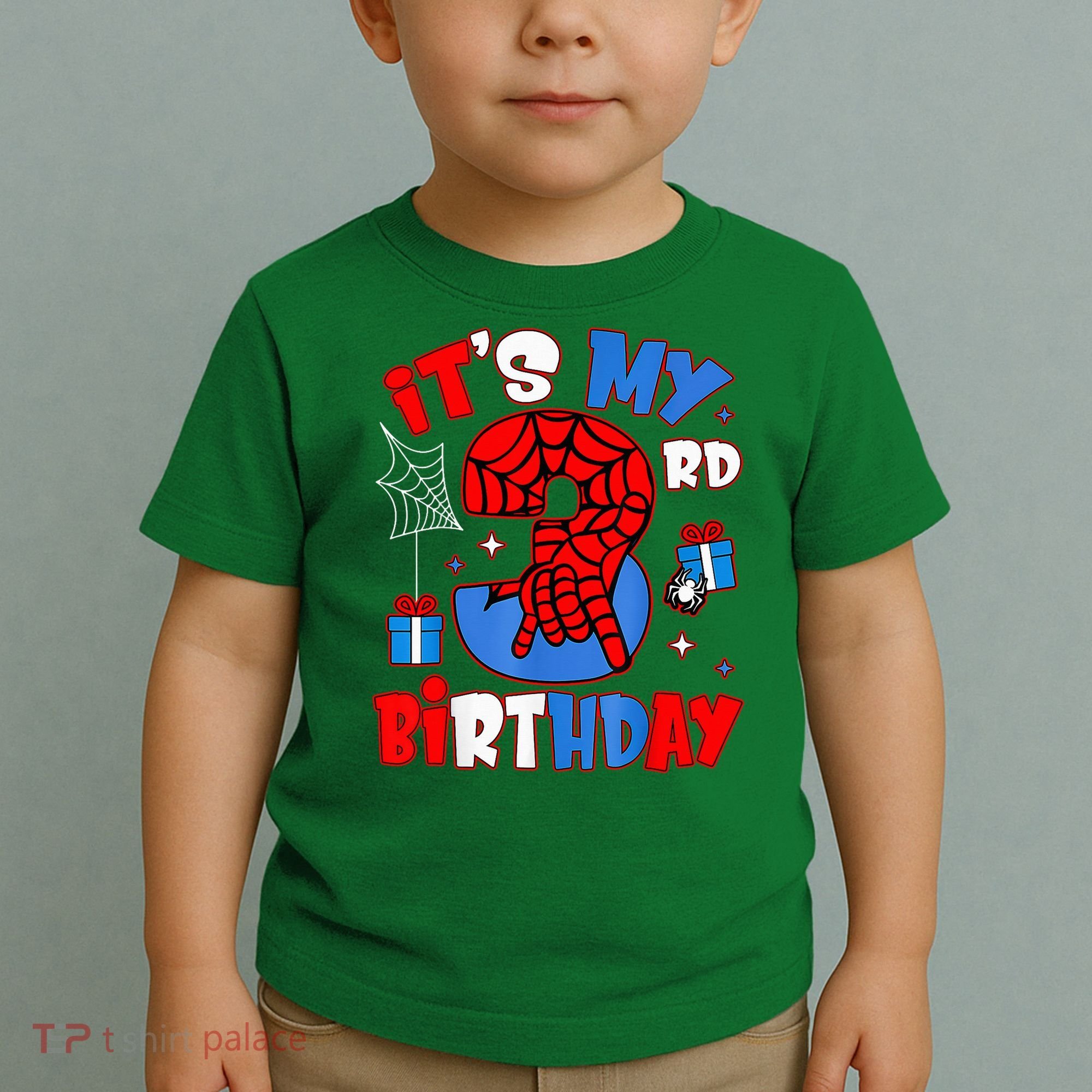 It'S My 3rd Birthday Spider Theme Party Boy Birthday Present Toddler T-Shirt