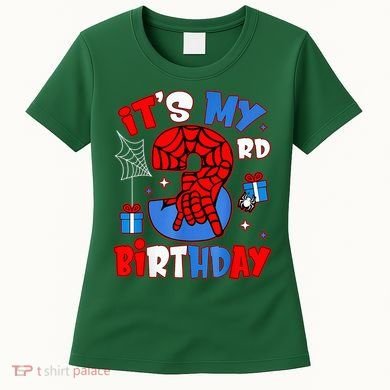 It'S My 3rd Birthday Spider Theme Party Boy Birthday Present Women's T-Shirt