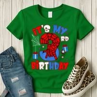 It'S My 3rd Birthday Spider Theme Party Boy Birthday Present Women's T-Shirt thumb 3