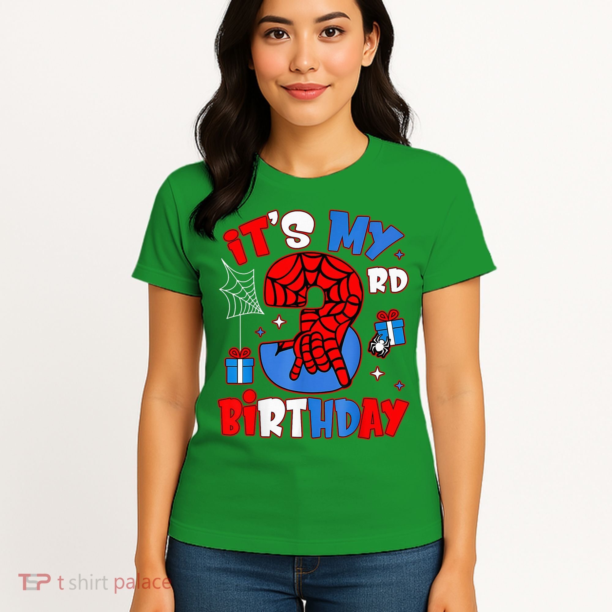It'S My 3rd Birthday Spider Theme Party Boy Birthday Present Women's T-Shirt