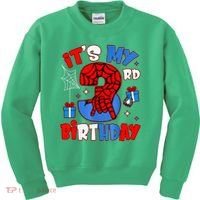 It'S My 3rd Birthday Spider Theme Party Boy Birthday Present Kids Sweatshirt thumb 0