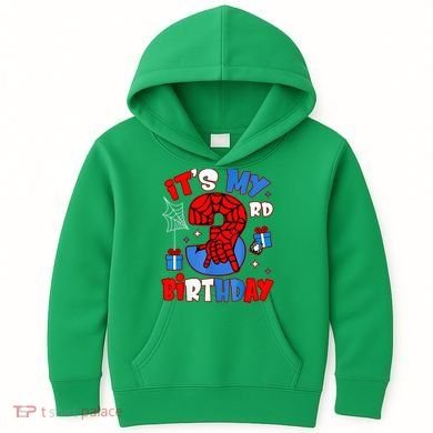 It'S My 3rd Birthday Spider Theme Party Boy Birthday Present Kids Hoodie