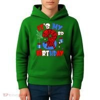 It'S My 3rd Birthday Spider Theme Party Boy Birthday Present Kids Hoodie thumb 4